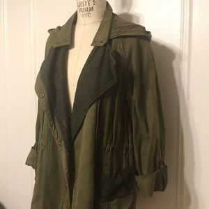 Embroidered Army Jacket with Pockets